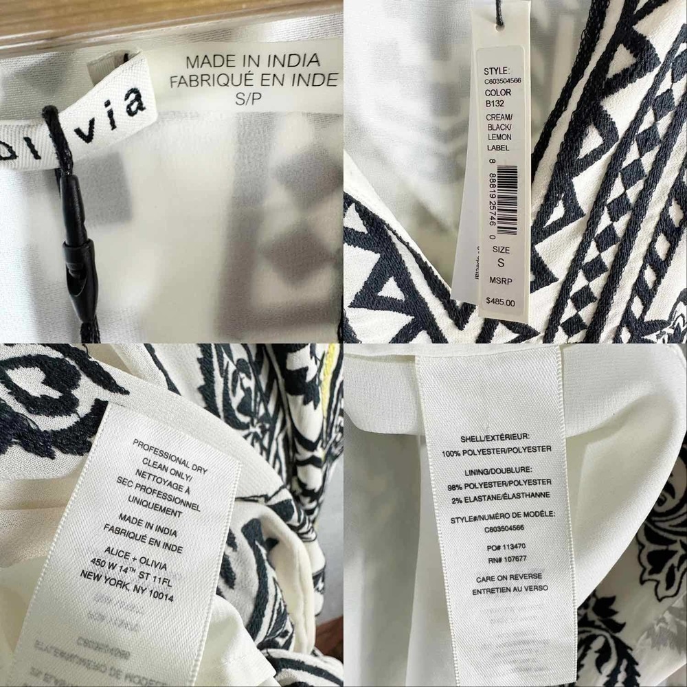 Alice + Olivia Lowell Embroidered Shift Mini Dress Size Small - Picture 12 of 14